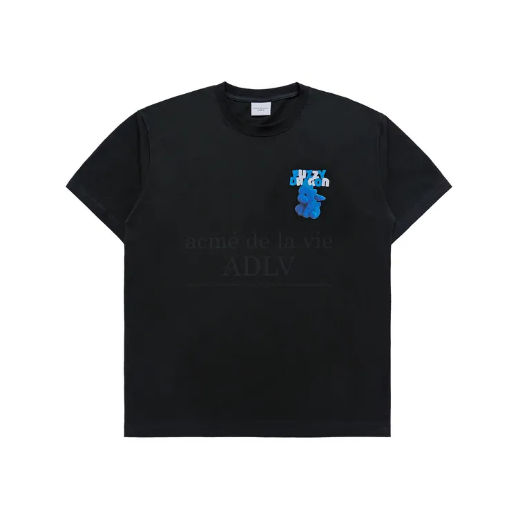 Áo Thun ADLV Fuzzy Font Dragon Đen