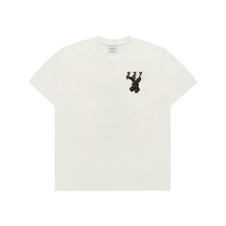 Áo Thun ADLV Fuzzy Font Rabbit Kem