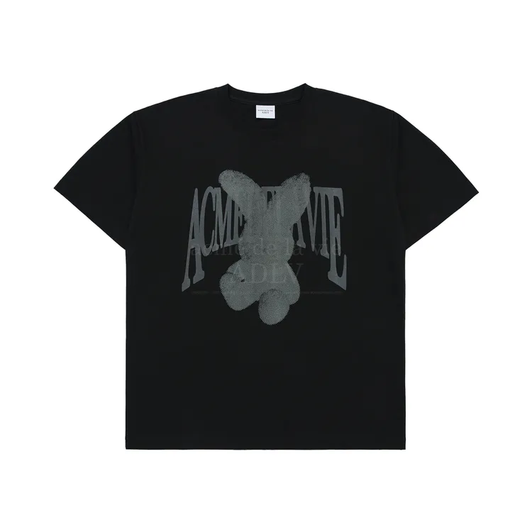 Áo Thun Halftone Dot Fuzzy Rabbit Đen
