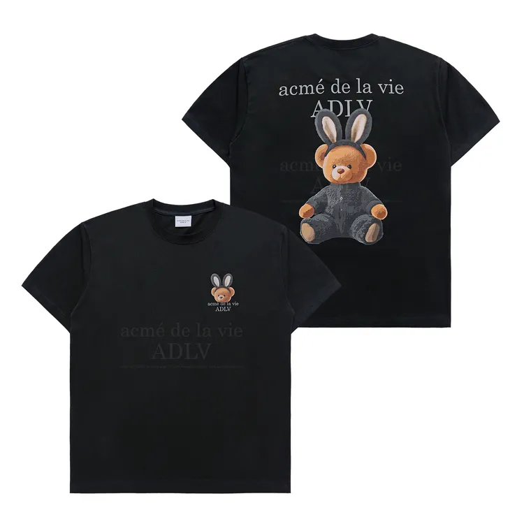 Áo Thun ADLV Rabbit Bear Doll Logo Đen