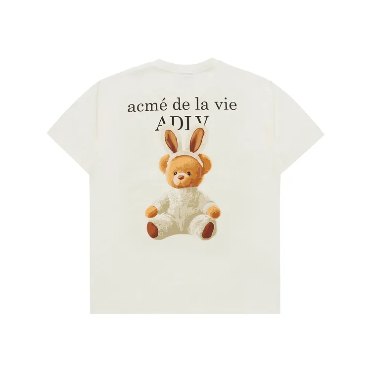 Áo Thun ADLV Rabbit Bear Doll Logo Kem