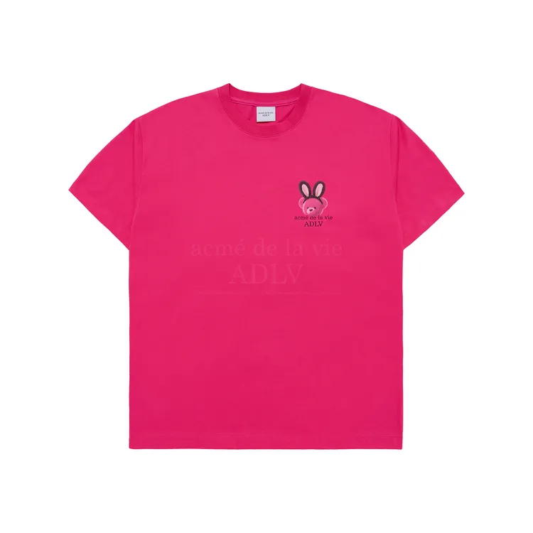 Áo Thun ADLV Rabbit Bear Doll Logo Hồng