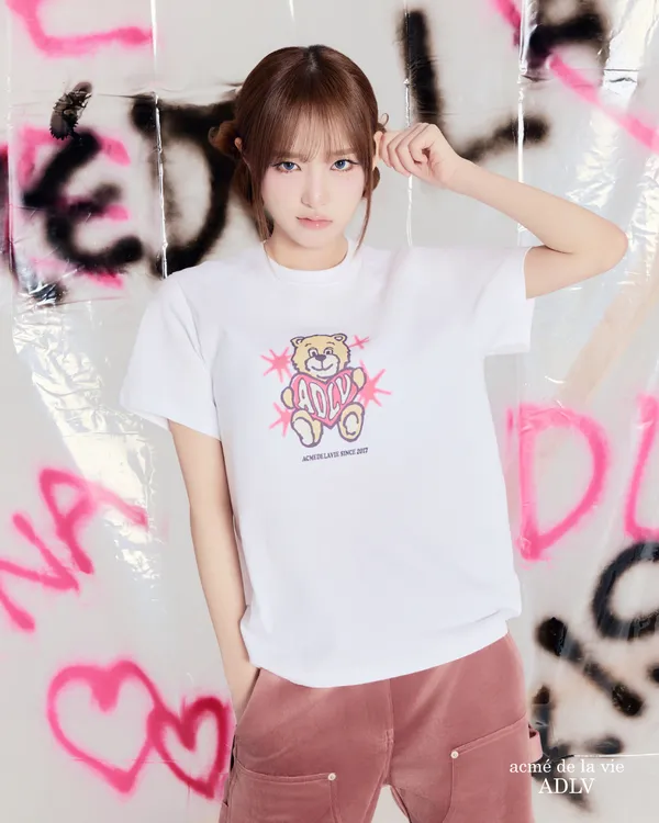 Áo Thun nữ Ac Bear Heart Trắng
