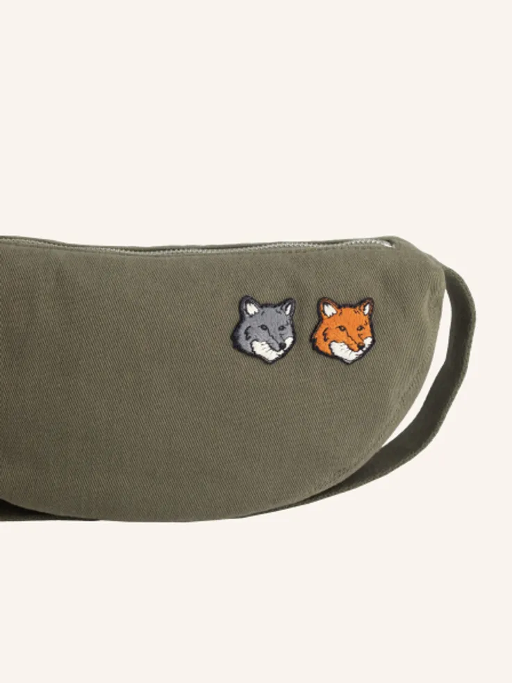 DOUBLE BOLD FOX HEAD BUMBAG MAISON KITSUNE｜DOUBLE FOX HEAD FADED 
