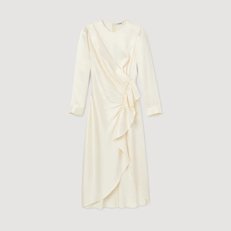 Đầm dài satin 34 Xanh lá