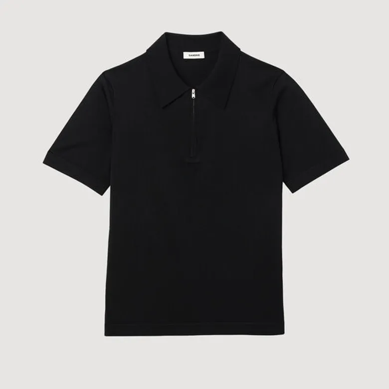 Áo polo dệt kim M Đen