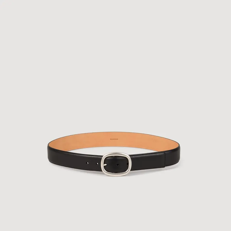 Thắt lưng da khóa kim loại oval 1 Nâu