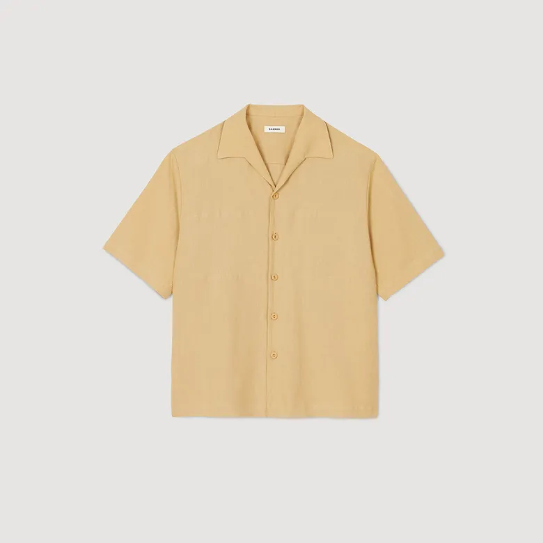 Áo sơ mi cotton và linen XL Trắng ngà
