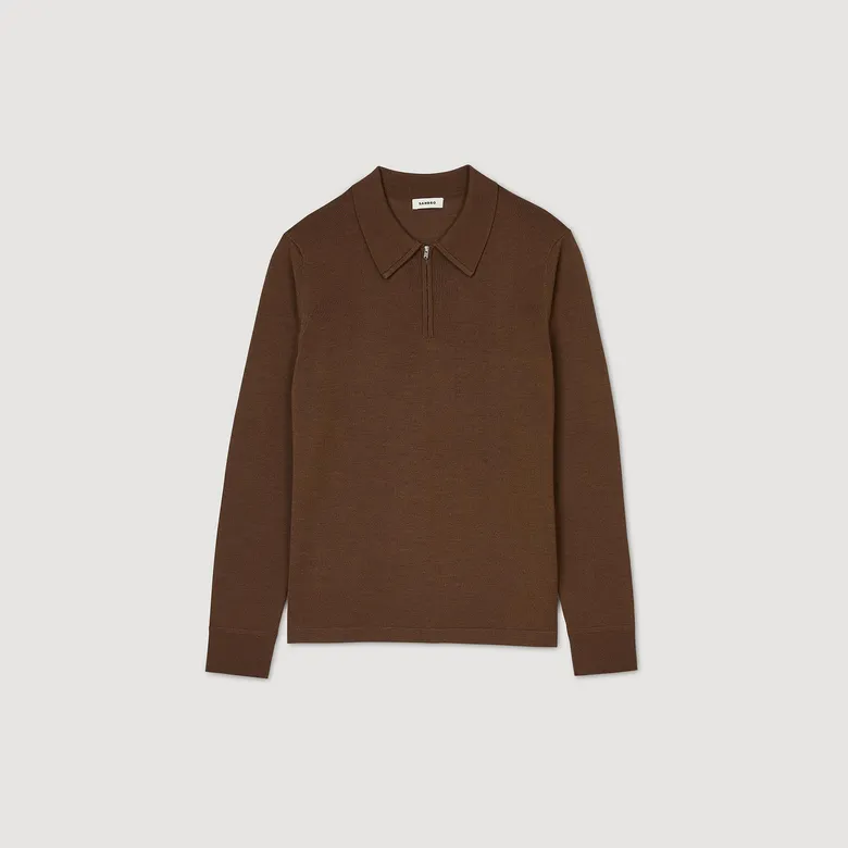 Áo polo dệt kim S Caramel