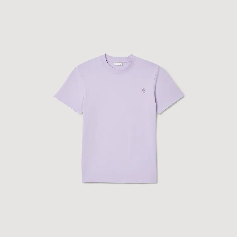 Áo thun cotton S Tím nhạt