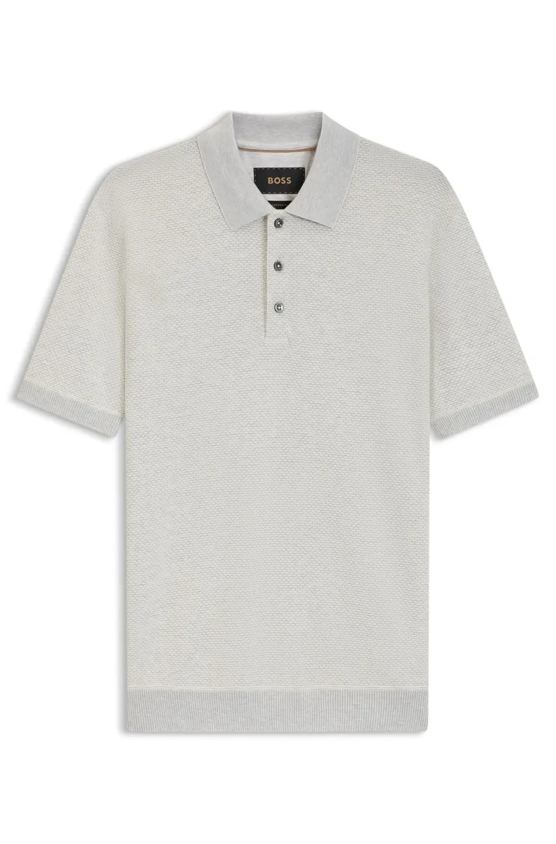 BOSS Áo polo dáng slim-fit vải cotton mercerised
