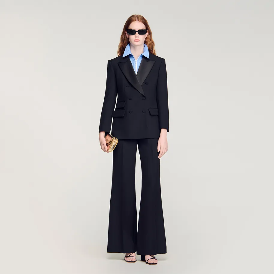 Áo vest tuxedo cổ satin