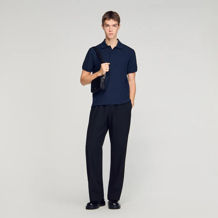 Áo polo jacquard Square Cross